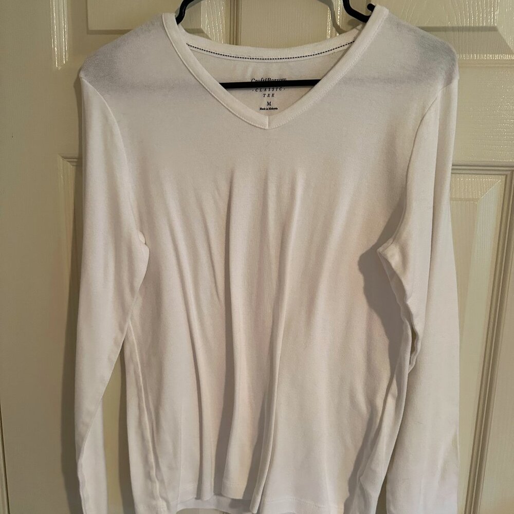 White Long Sleeve Croft & Barrow Classic Tee